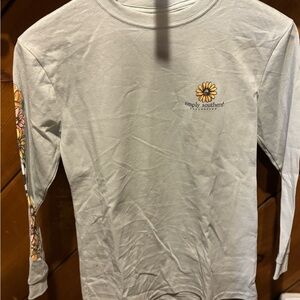 Simply Southern White Shirt with Yellow Floral Accent